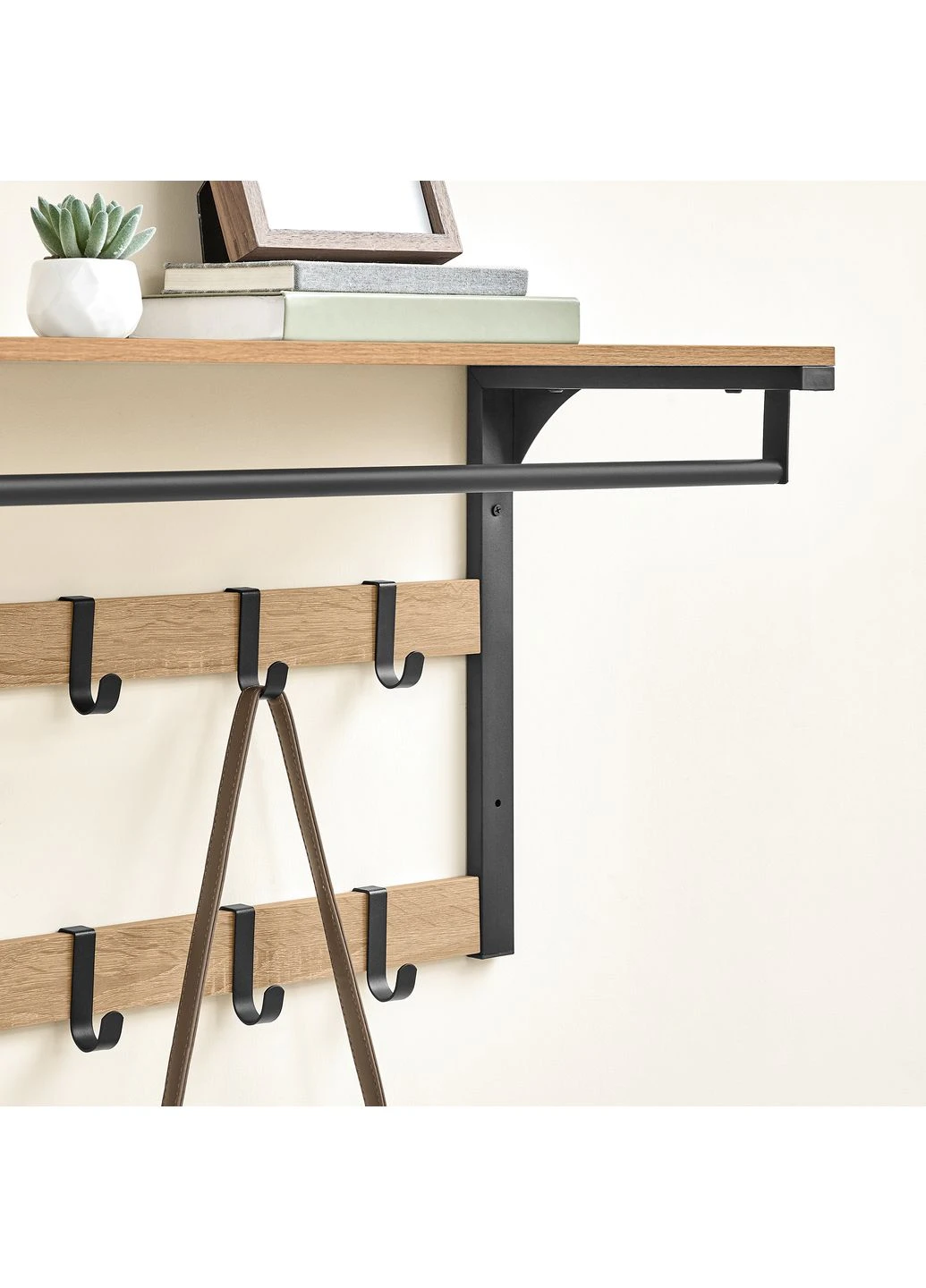 Вішалка настінна Compact для одягу з полицею у стилі Loft Leobert (398231738)