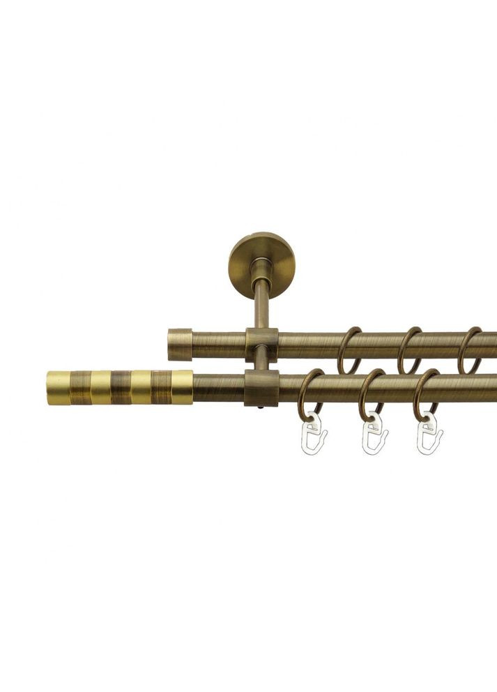 Карниз Сігма металевий дворядний закритий гладка труба Антик 16\16 мм 300 см (7329474) ORVIT (300796213)