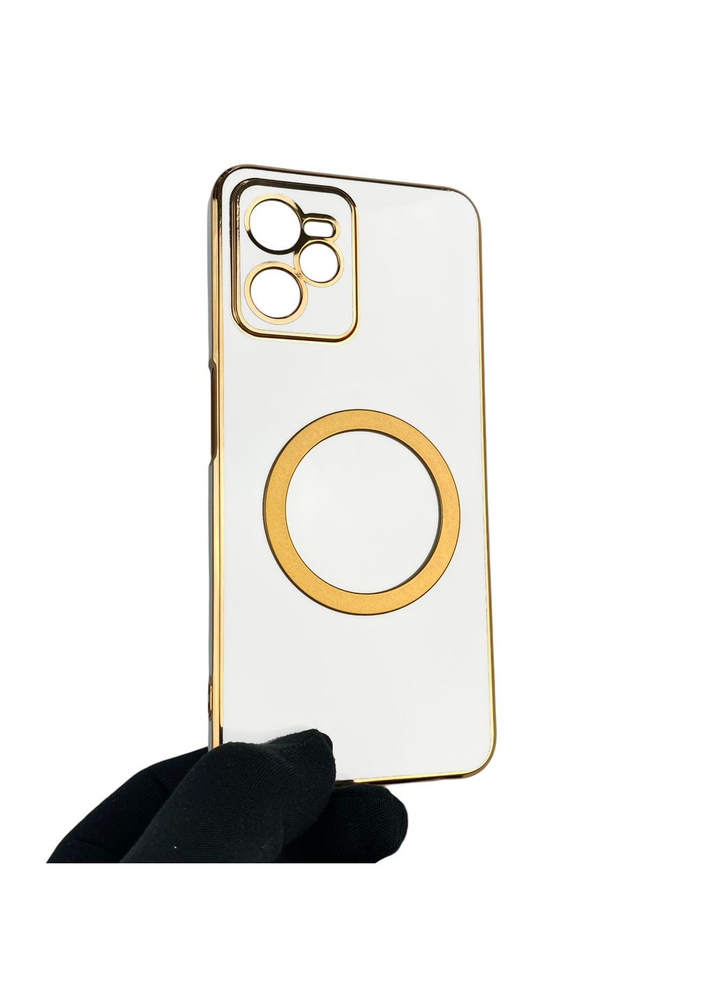 Чохол для C35 з кільцем MagSafe із золотою окантовкою на реалмі с35 білий gs1 Realme (366232752)