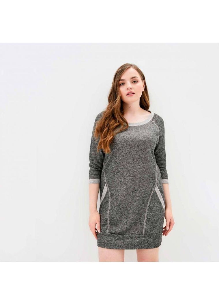 Серое повседневный платье-футболка sport длина и рукавом 1/2 (ak6227p) Art Knit