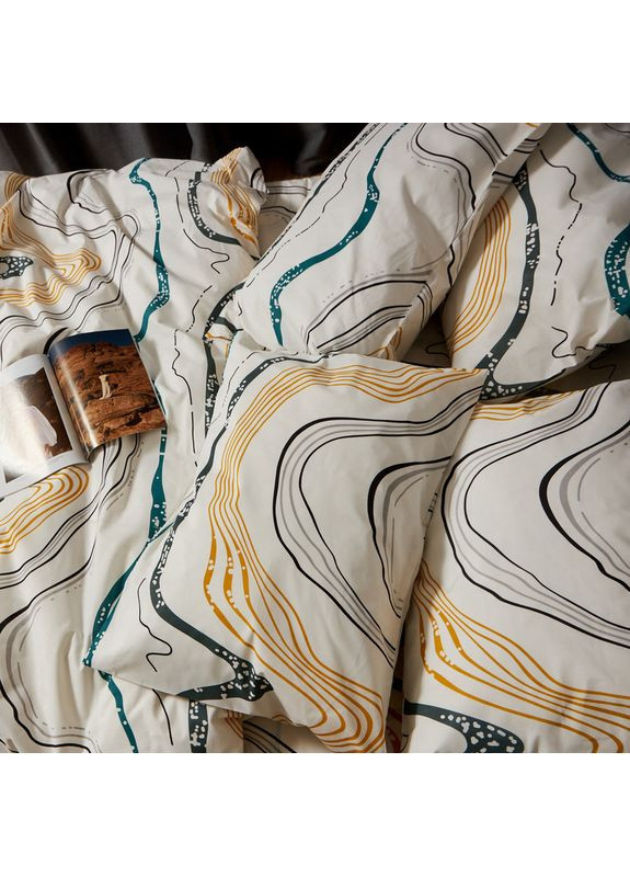 Комплект постельного белья Бязь Gold Люкс Двуспальные 175х210 наволочки 2х50х70 (MS-820009526) Moon&Star Natural Waves (356116333)