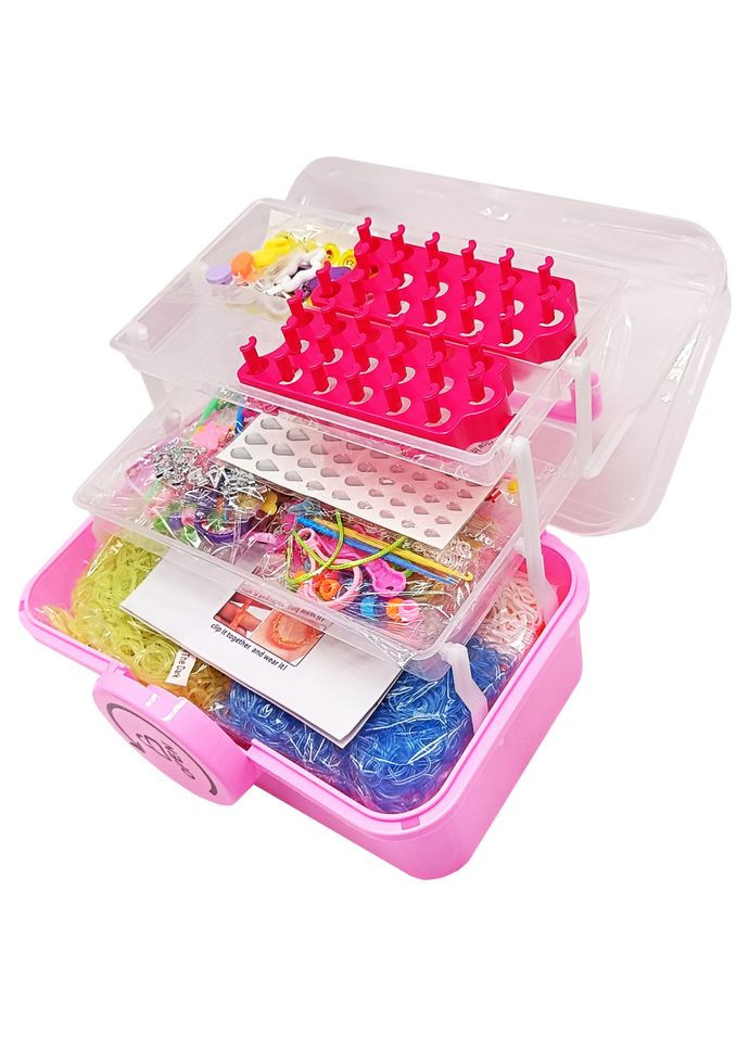 Детский набор для плетения браслетов Loom в чемодане 25х17х12 см для девочек набор для творчества Bambi (368760378)