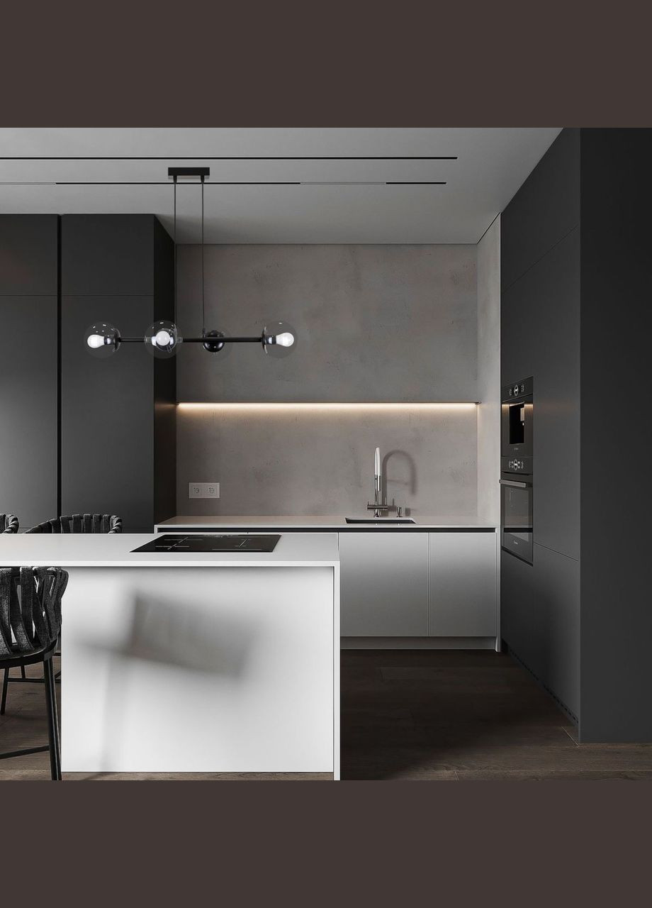 Підвісна сучасна люстра "Modern Luxe " (52-9909-4 BK+CL) No Brand (370072499)