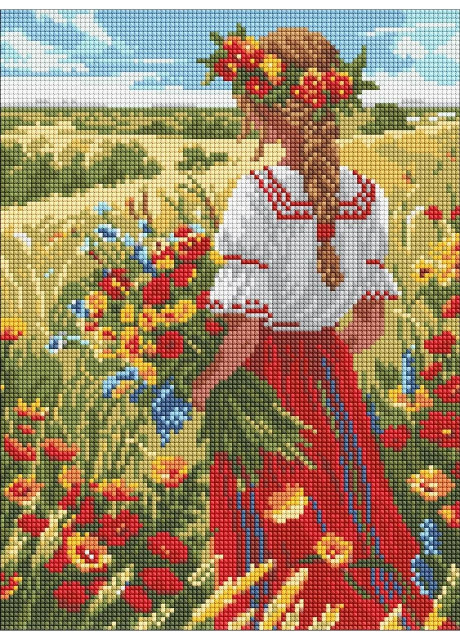 Набор с алмазной мозаикой "В родных полях" 30x40см, полный комплект (AMO8057) Ідейка (360740222)