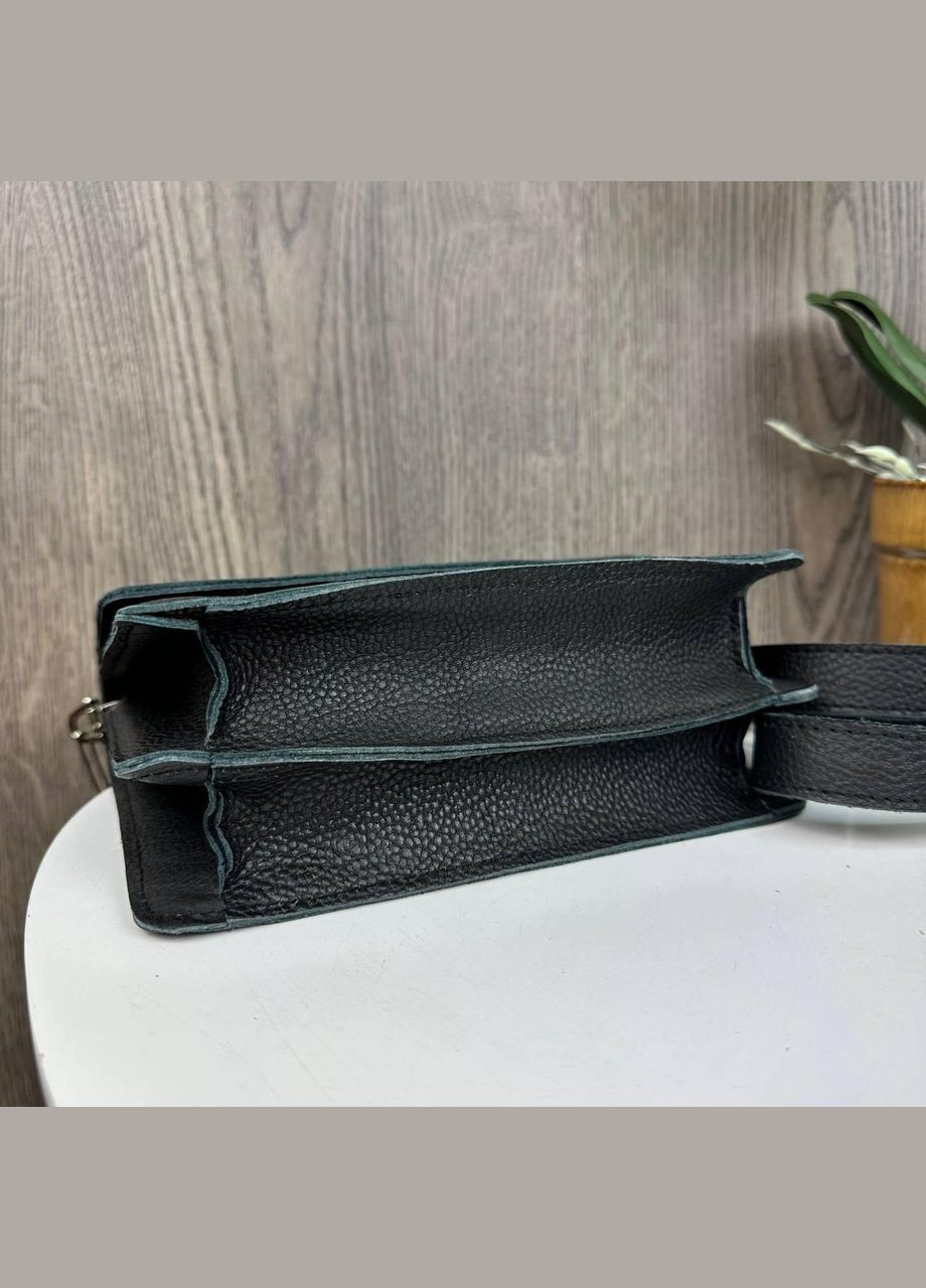 Кожаная женская минисумочка клатч рептилия черная. Маленькая сумка на плече натуральная кожа No Brand (334730979)