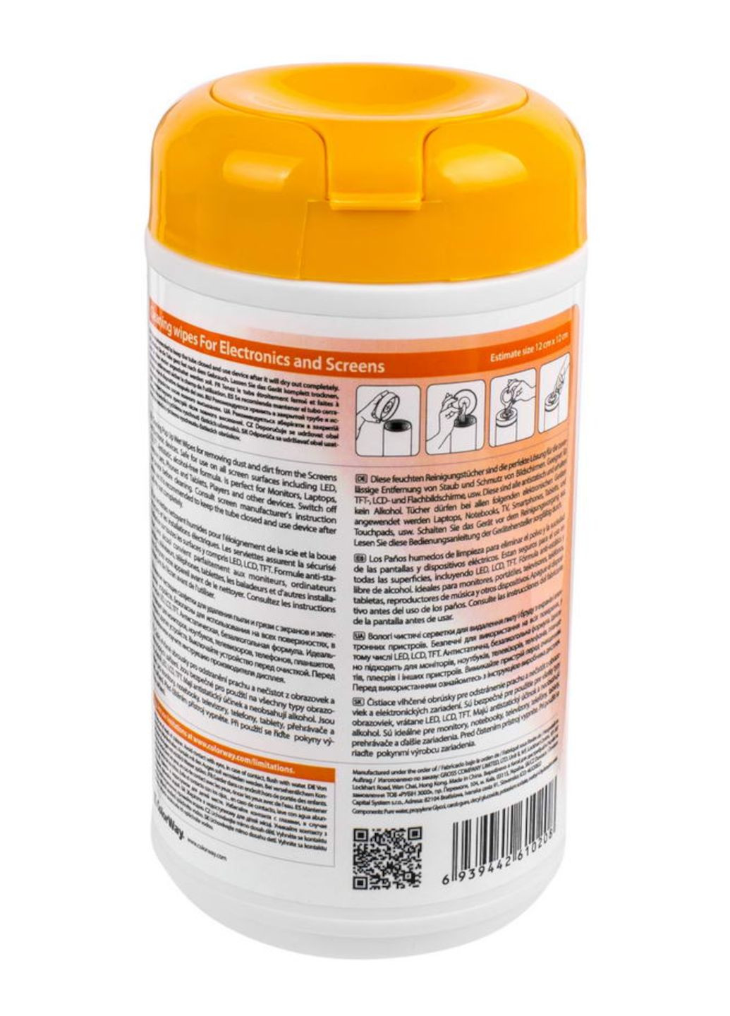 Вологі серветки для екрана ноутбука/монітора/телевізора (100 шт.) Colorway (336964117)