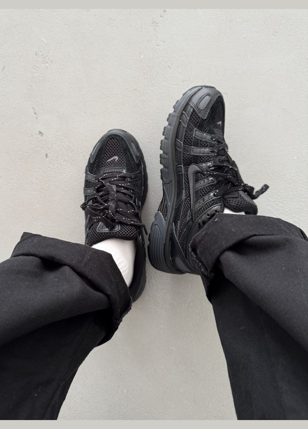 Чорні Осінні кросівки чоловічі і жіночі nike p-6000 black | найк п-6000 чорні No Brand