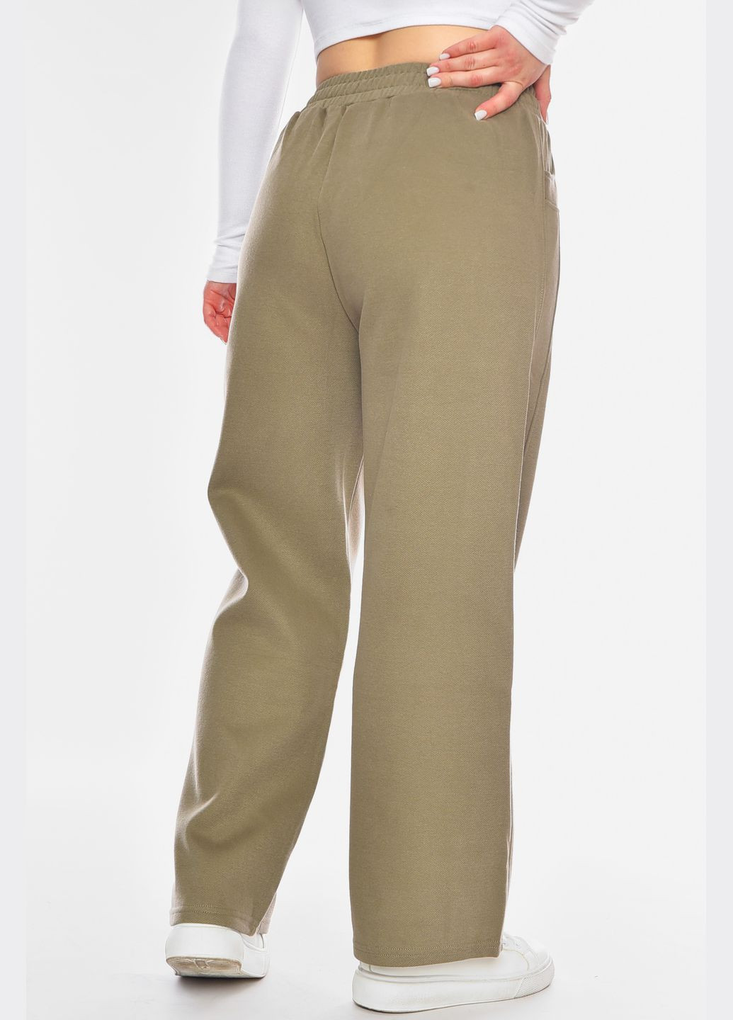 Штани жіночі однотонні оливкового кольору Let's Shop (327215289)