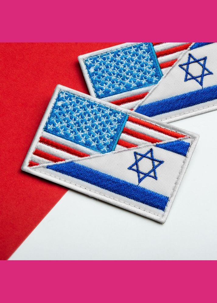 Набір шевронів 2 шт з липучкою Прапор Сша та Ізраїлю 5х8 см, вишитий патч нашивка IDEIA (276062714)