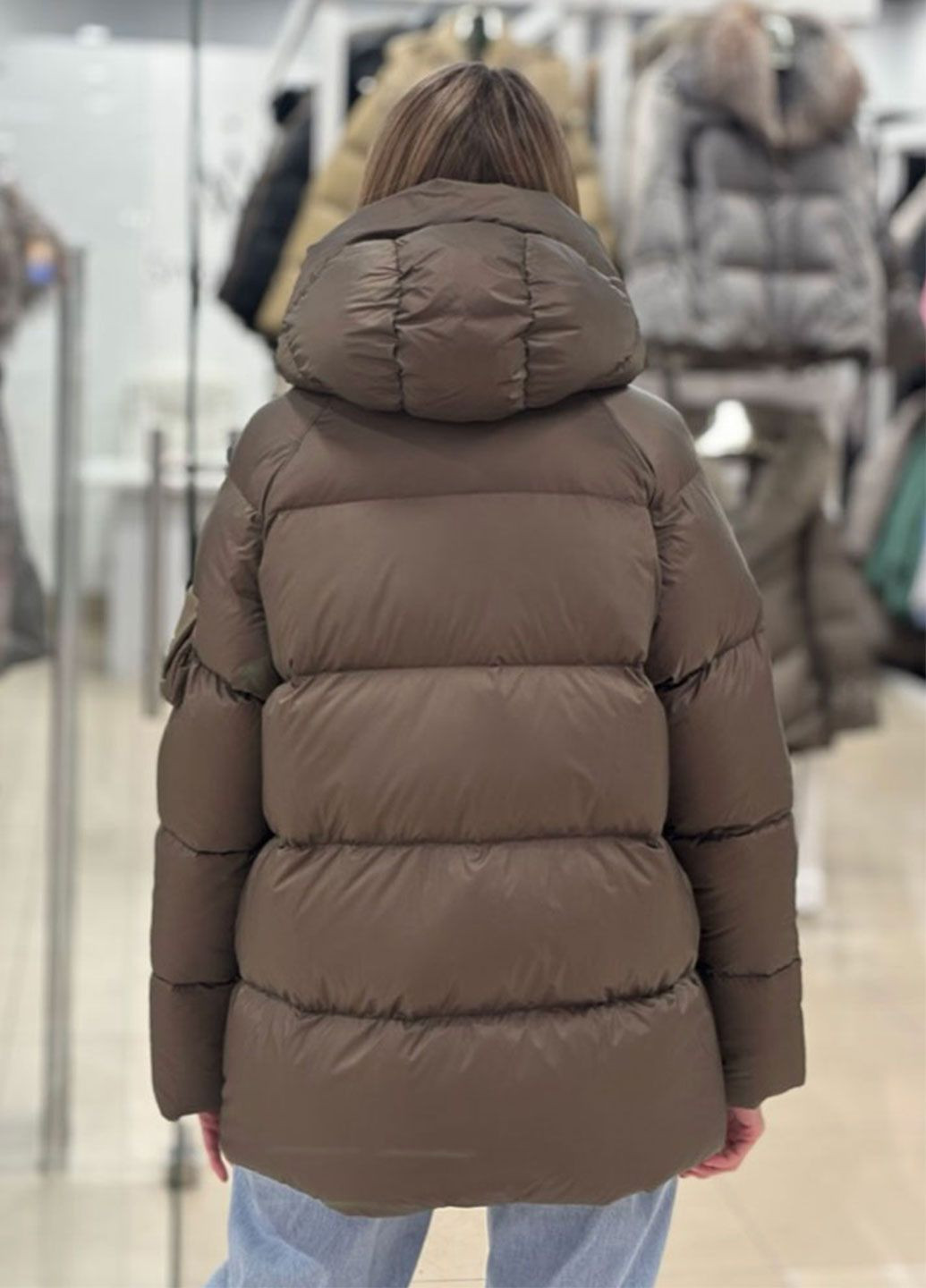 Оливковый (хаки) зимний Пуховик CHANEVIA