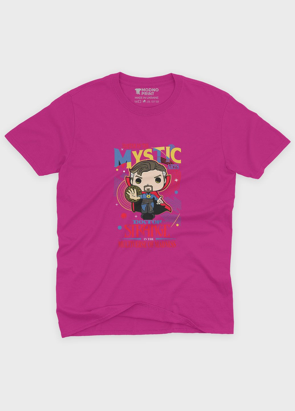 Розовая демисезонная футболка для мальчика с принтом супергероя - доктор стрэндж (ts001-1-fuxj-006-020-006-b) Modno