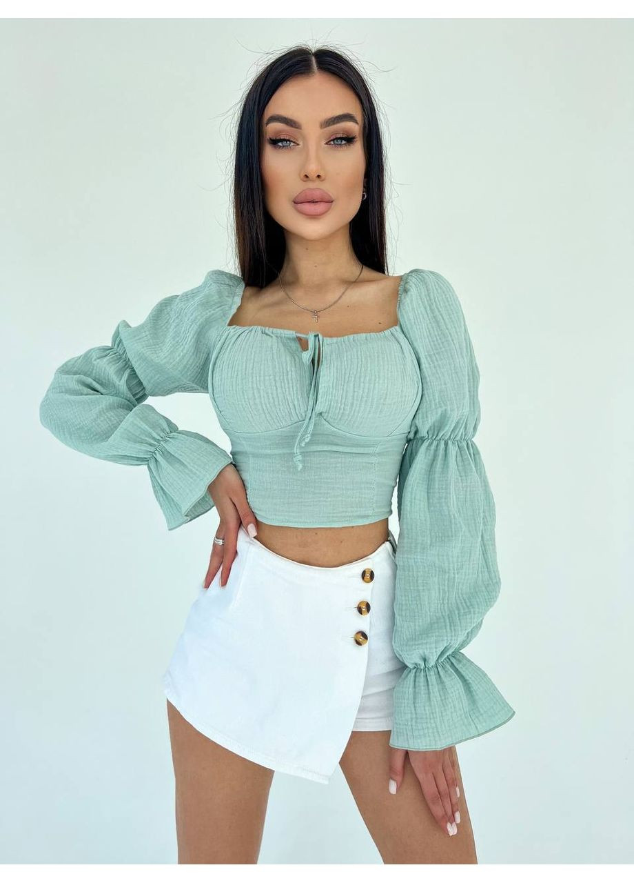 Топ из муслина | Натуральный хлопок Замеры в описании DK/DL Мода без кордонів (361314387)