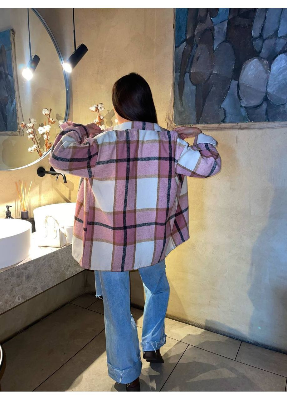 Подовжена кашемірова сорочка в клітинку No Brand С824/825-1611/3 (367973787)