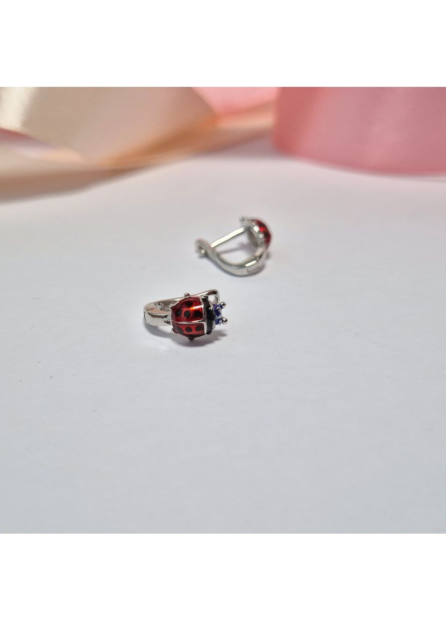 Срібні сережки Сонечко з Емаллю срібло 925 проби Родоване с2ец/2038 2.00г No Brand (313452951)