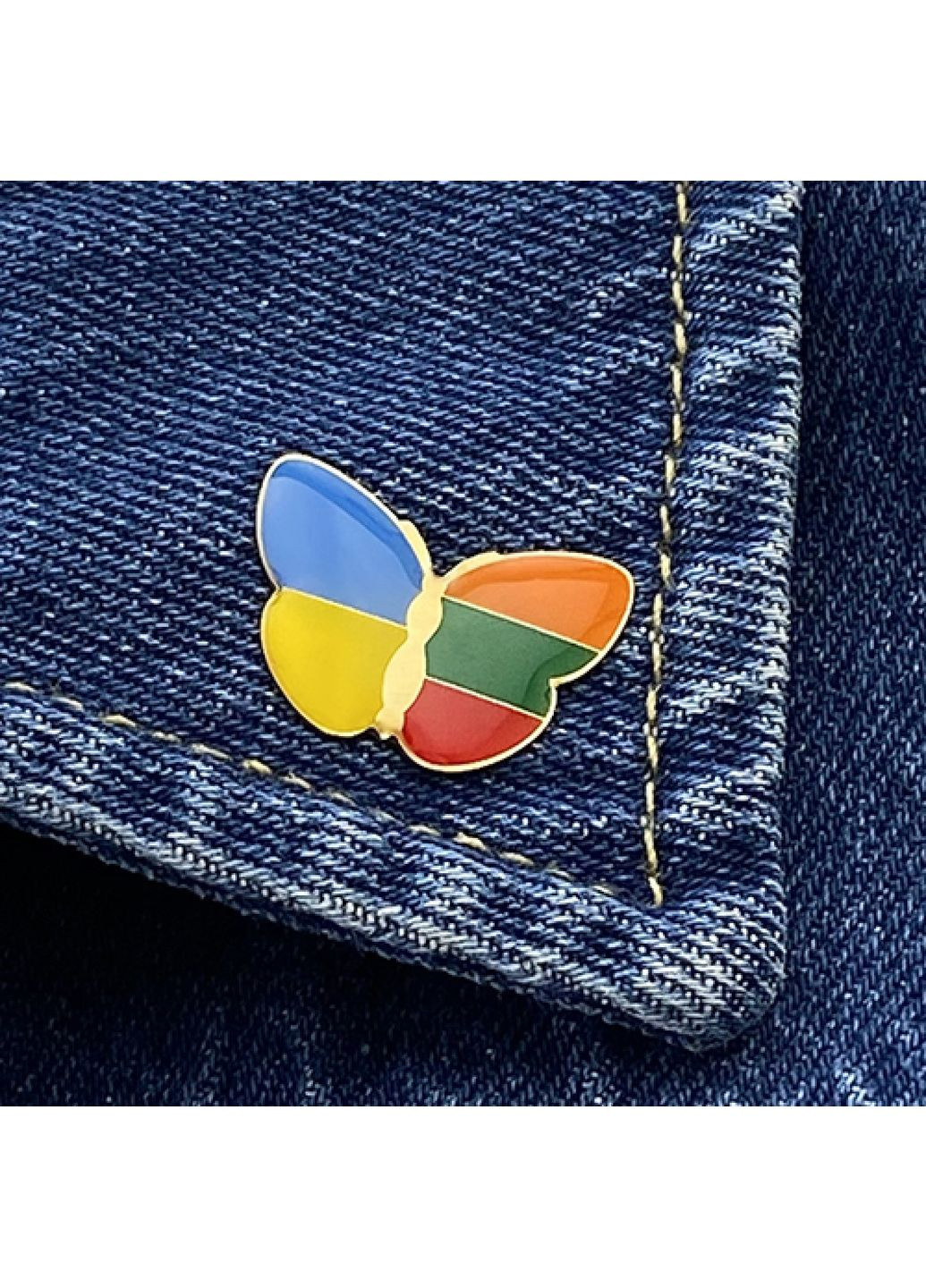 Значок Бабочка Флаги Украины/Литвы Dobroznak (365246387)