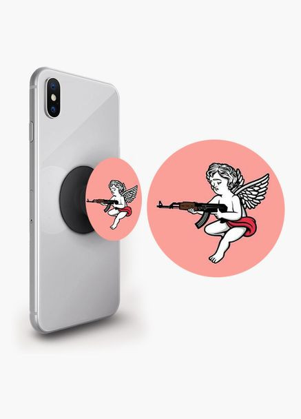 Попсокет держатель для смартфона (Popsockets) Купидон Черный No Brand (302083528)