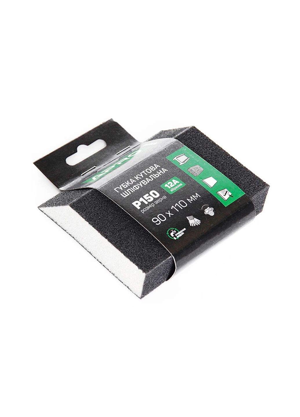 Губка шлифовальная P150 для мокрой и сухой обработки 110 x 90 x 25 мм для покраски и шпатлевки. Apro (332204427)