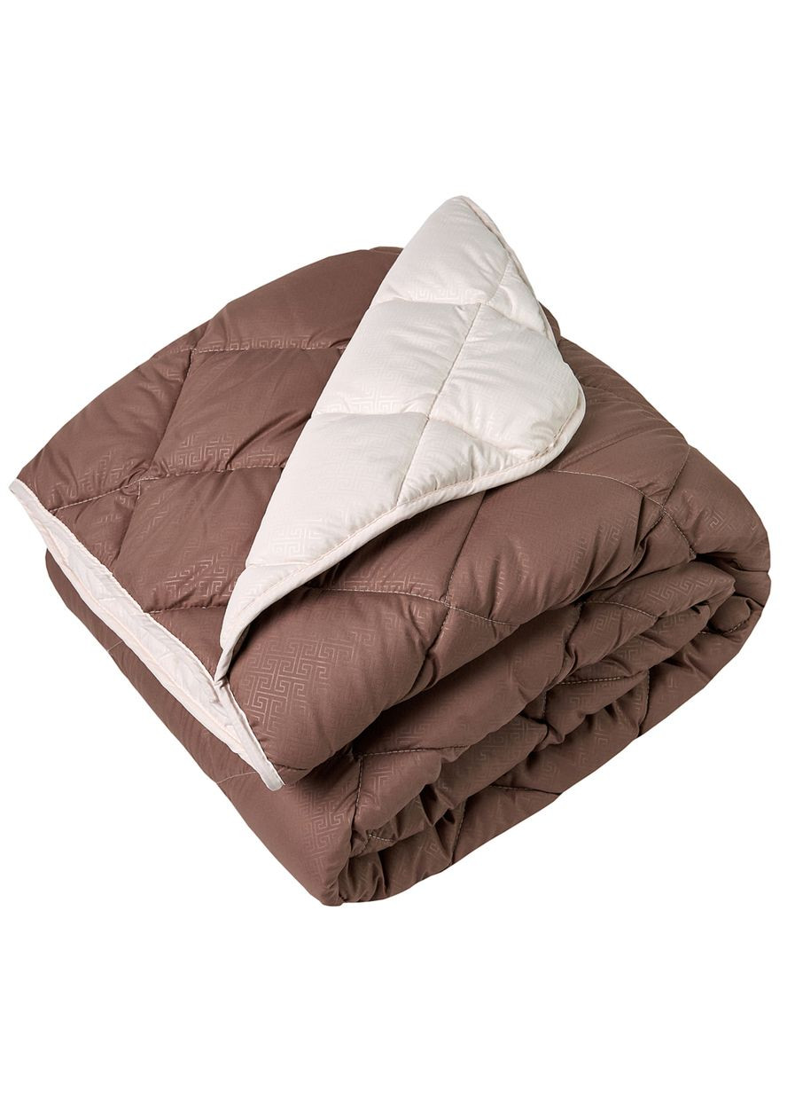 Одеяло двухцветное холлофайбер двуспальное 175х210 шоколадное\молочная осень/зима/весна DN3 ODA (322820328)