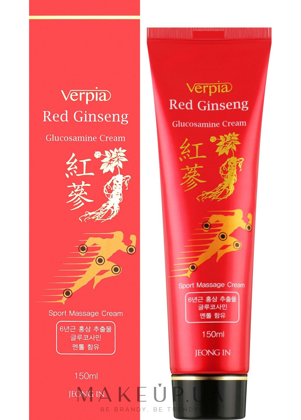 Обезболивающий спортивный массажный крем Jeong In Red Ginseng Glucosamine Cream 150ml (1247070-37561544) Verpia (369407901)