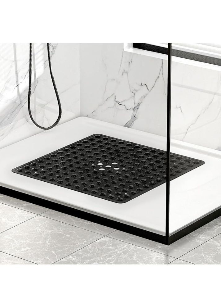 Килимок для ванної кімнати і душа, силіконовий, антиковзаючий Bathlux 53х53 см на присосках, No Brand (359459741)