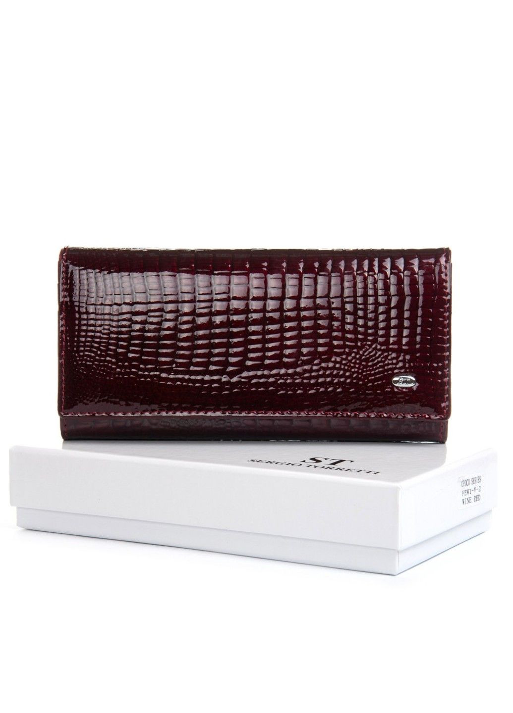 Женский кожаный лаковый кошелек SERGIO TORRETTI FEW1-V-2 wine red ST (360751390)