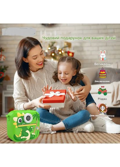 Дитячий фотоапарат з моментальним друком Dragon DR-1001 зелений No Brand (349824820)