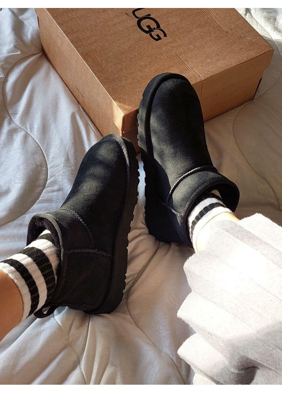 Уггі Жіночі UGG Ultra Mini Black (Замша) (366196846)