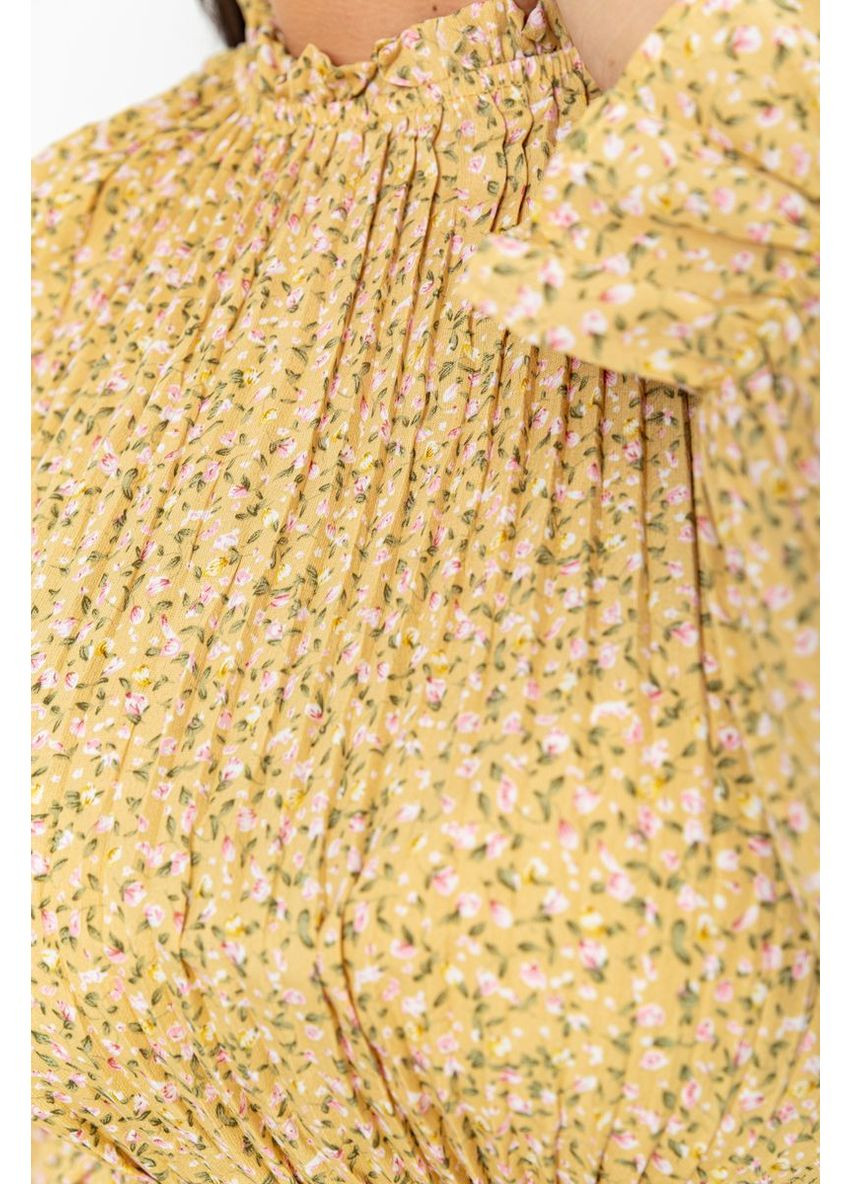 Горчичное платье шифоновое свободного кроя,, 204r701-1 Ager