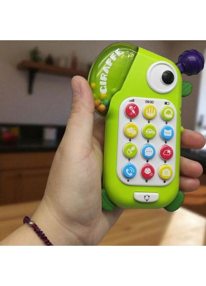 Телефон інтерактивний Жирафчик Wtoys жовтий іграшка для дітей від 18 місяців телефон і брязкальце ProDobro (367097571)