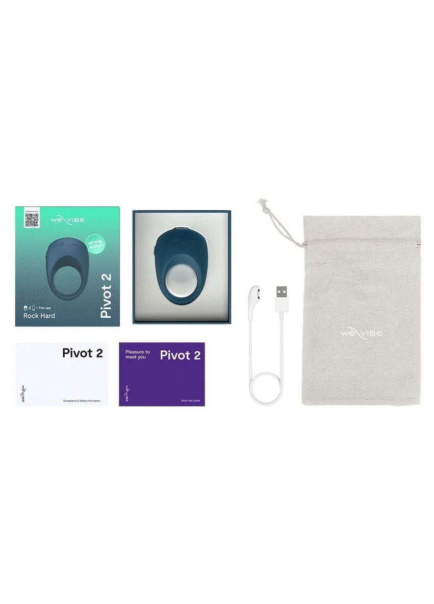 Эрекционное смарт-виброкольцо на член синее Pivot 2 Slate We-Vibe (388911700)