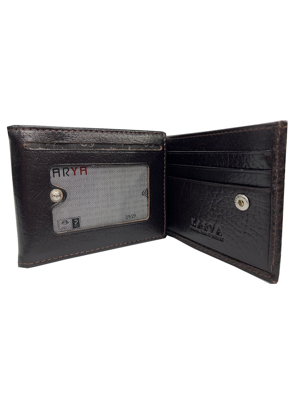 Чоловіче портмоне з зажимом з натуральної шкіри темно-коричневе 0931-04 Karya (336377971)
