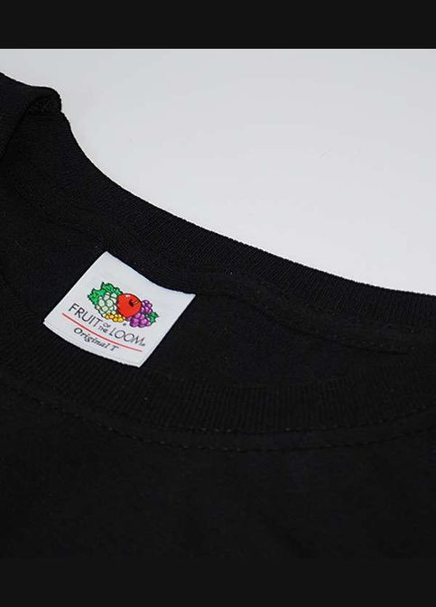 Чорна футболка чоловіча original t (061082032xl) з коротким рукавом Fruit of the Loom
