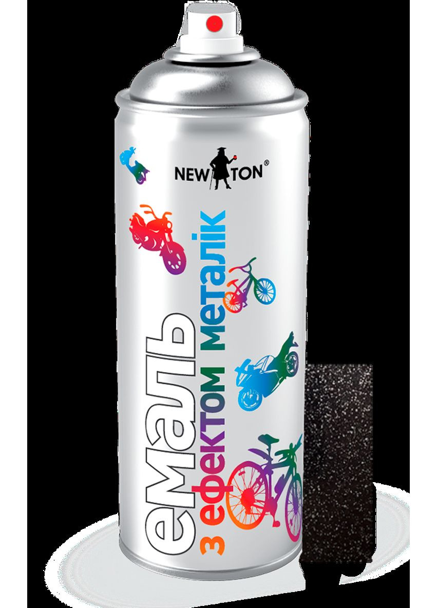Эмаль универсальная NewTon с эффектом «металлик» черный 400 мл New Ton (360882530)