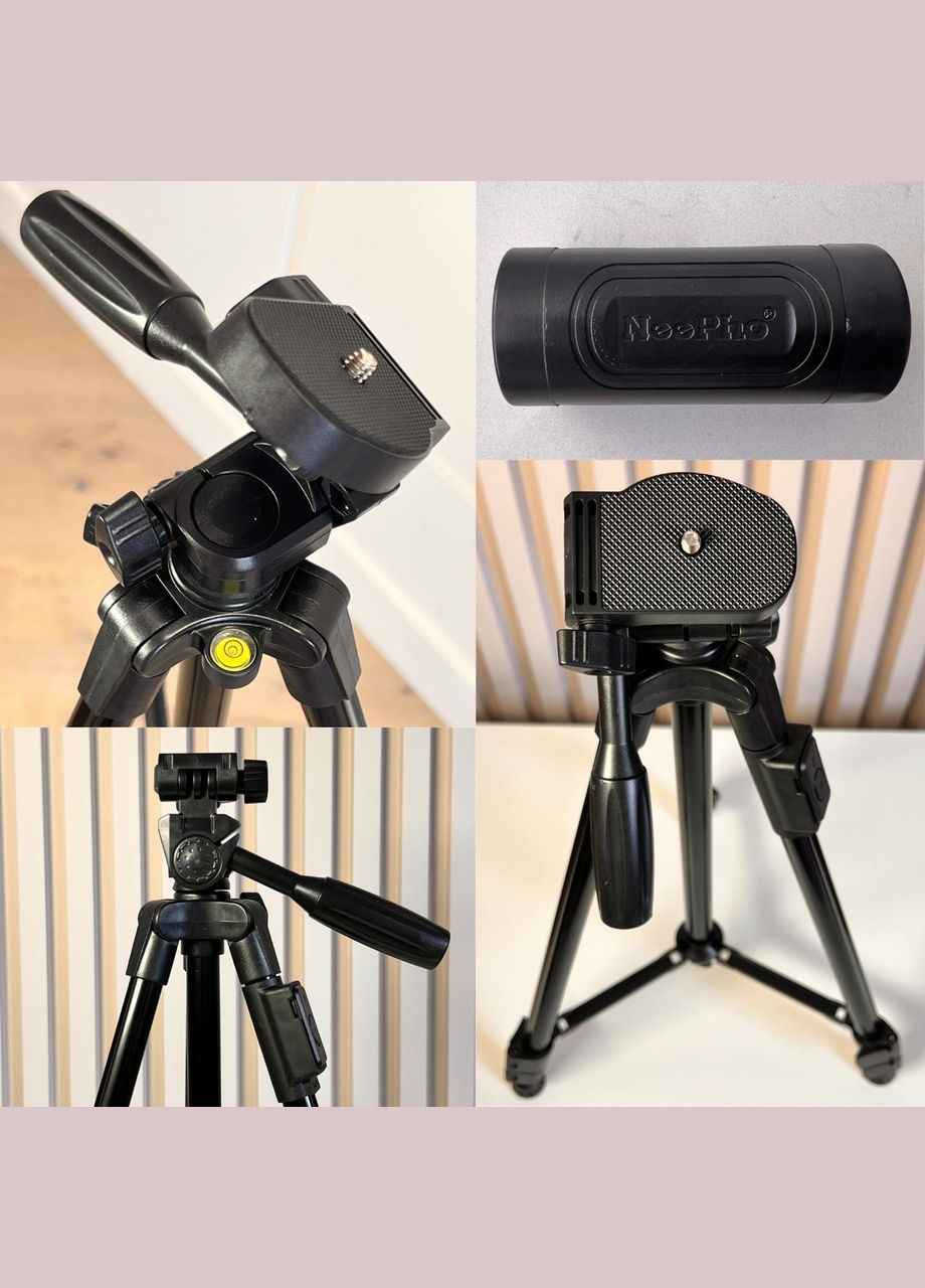 Штатив для телефону для камери з пультом ДУ NeePho NP-3180S до 130см Трипод з рівнем Selfie (312233817)