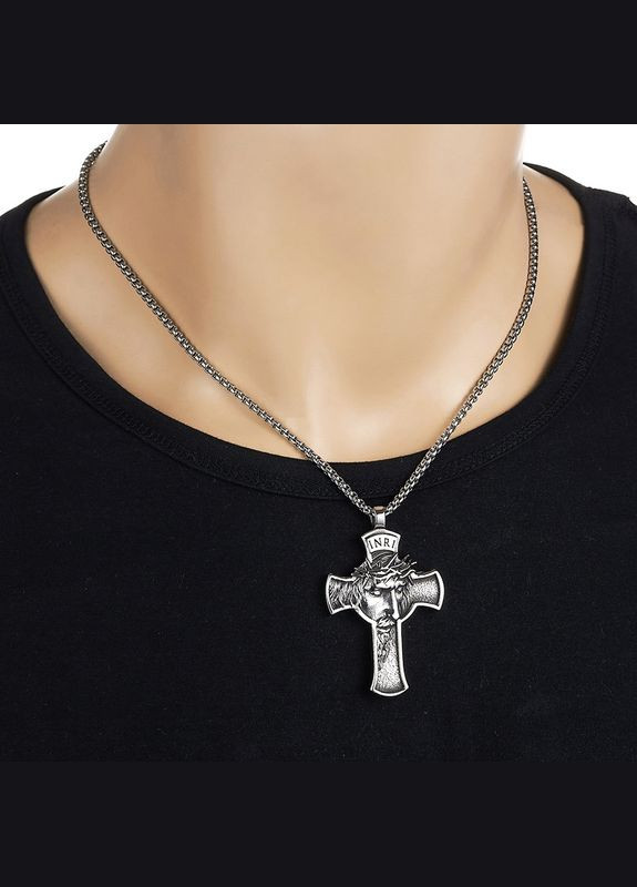 Кулон із ланцюжком Кулон мужской на шею Крест Цепочка с крестиком амулет оберег STORE 127 (328602660)