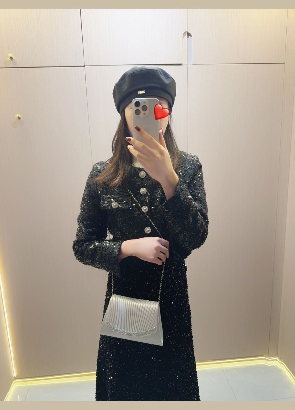 Праздничный серебряный клатч с камешками No Brand (322414738)