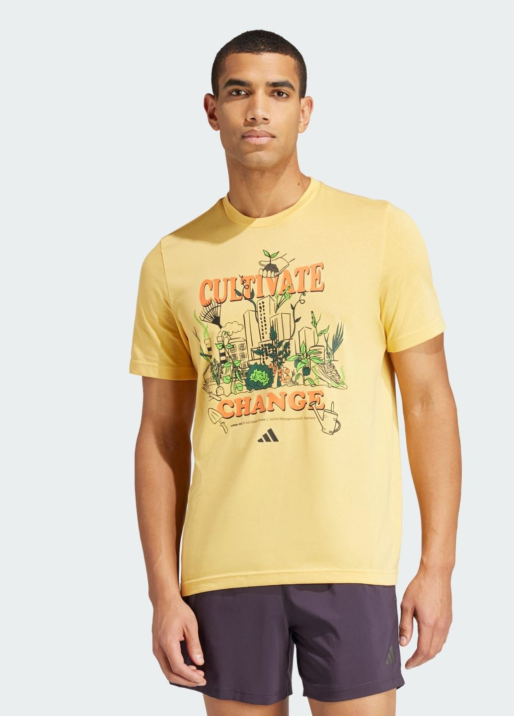 Оранжевая футболка running earth day graphic adidas