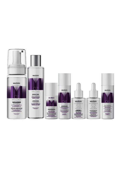 Набір антивіковий 7в1 для догляду за обличчям Well age 490 мл MedDis Набір антивіковий для догляду за обличчям (315765162)