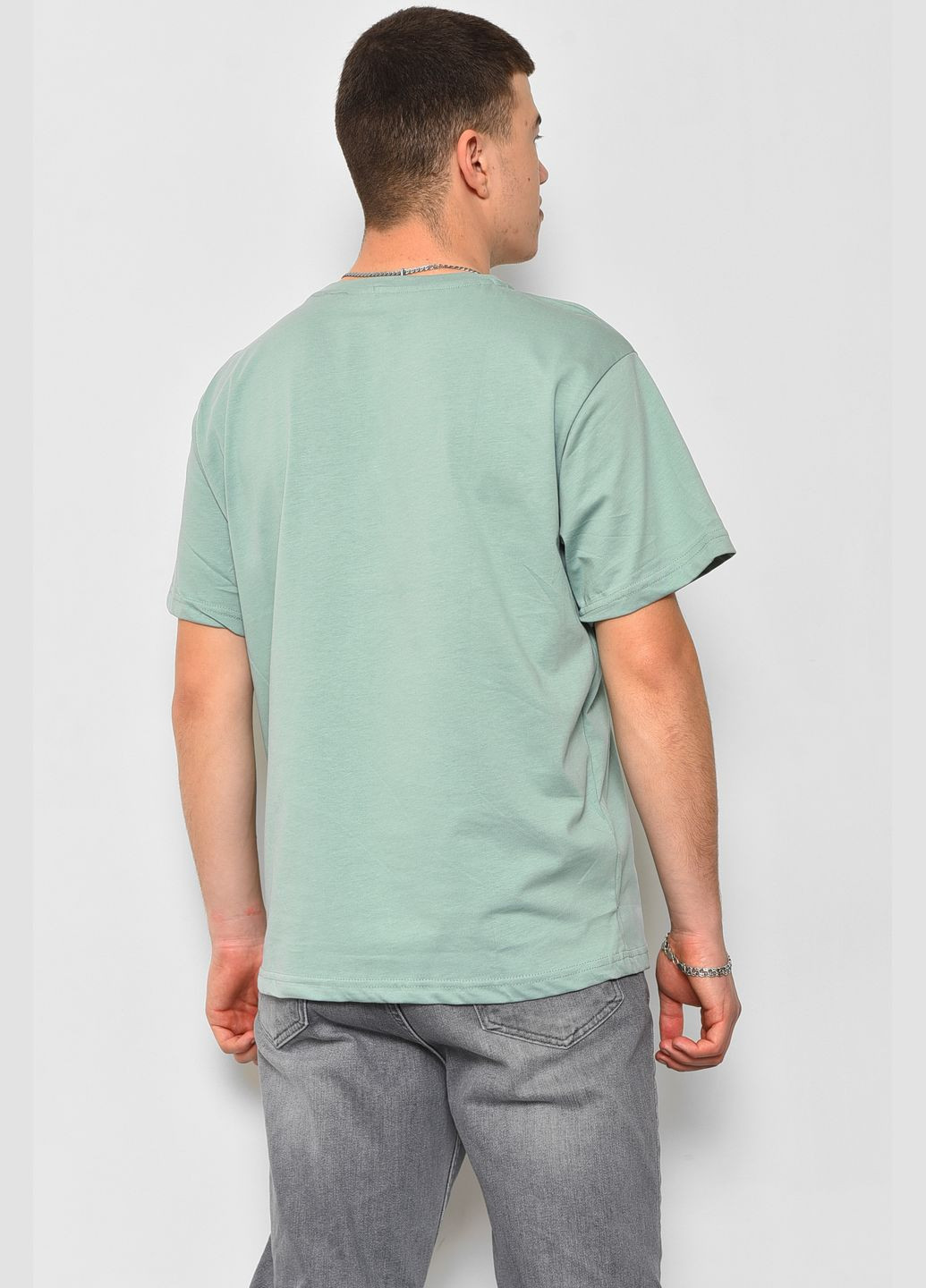 М'ятна футболка чоловіча м'ятного кольору Let's Shop