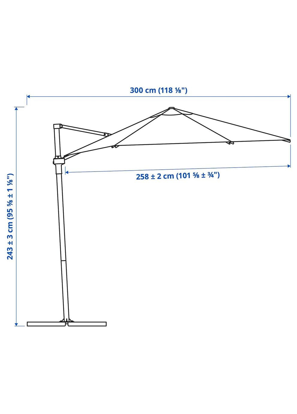 Підвісна парасолька ІКЕА HOGON 270 см (50515742) IKEA (278406598)