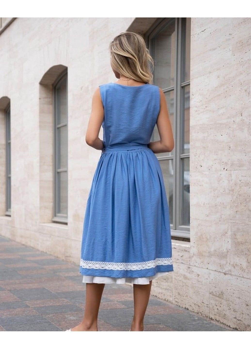 Блакитна повсякденний сукня issa pus 14751 блакитний ISSA PLUS