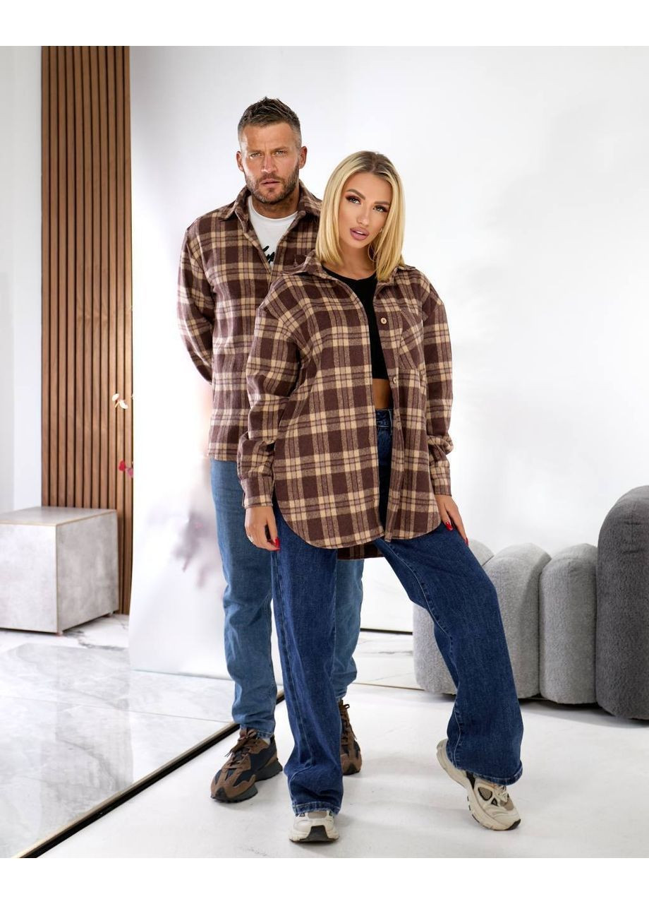 Кофейная рубашка No Brand