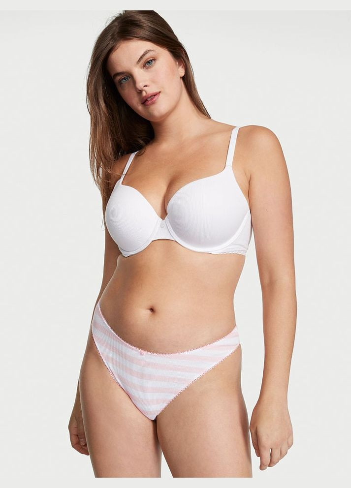 Трусики Стрінги Ribbed Cotton High-Leg Scoop Thong Panty S Victoria's Secret (300094413)