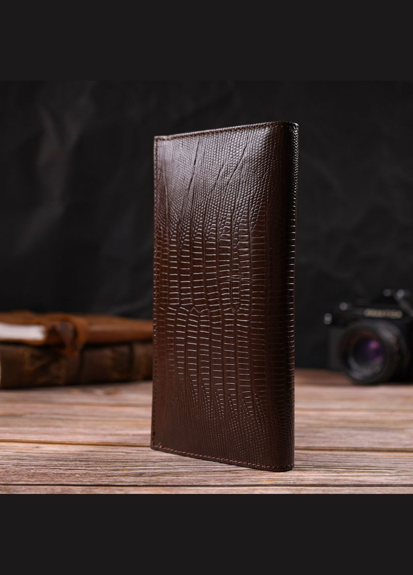 Фактурний чоловічий вертикальний гаманець з натуральної шкіри з тисненням 21899 Canpellini (331911210)