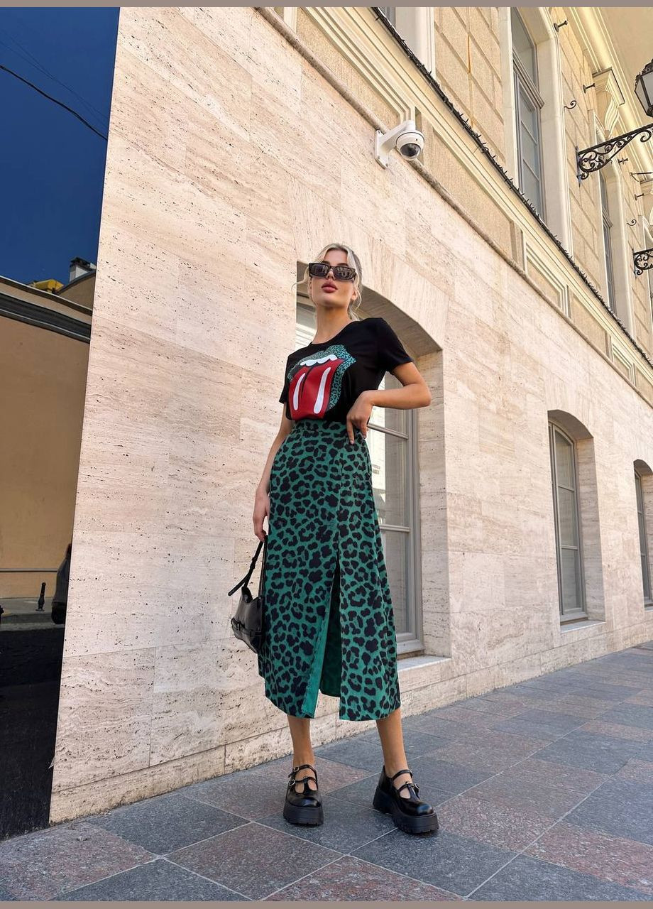 Жіноча спідниця міді з леопардовим принтом Україна (331605977)