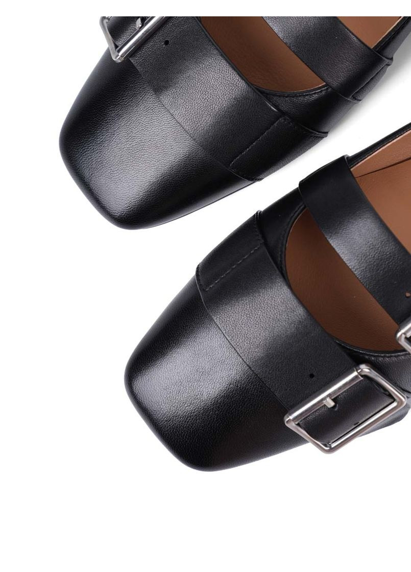 Жіночі жіночі балетки 208-7869-7-1 чорний шкіра MIRATON | чорні (368754213)