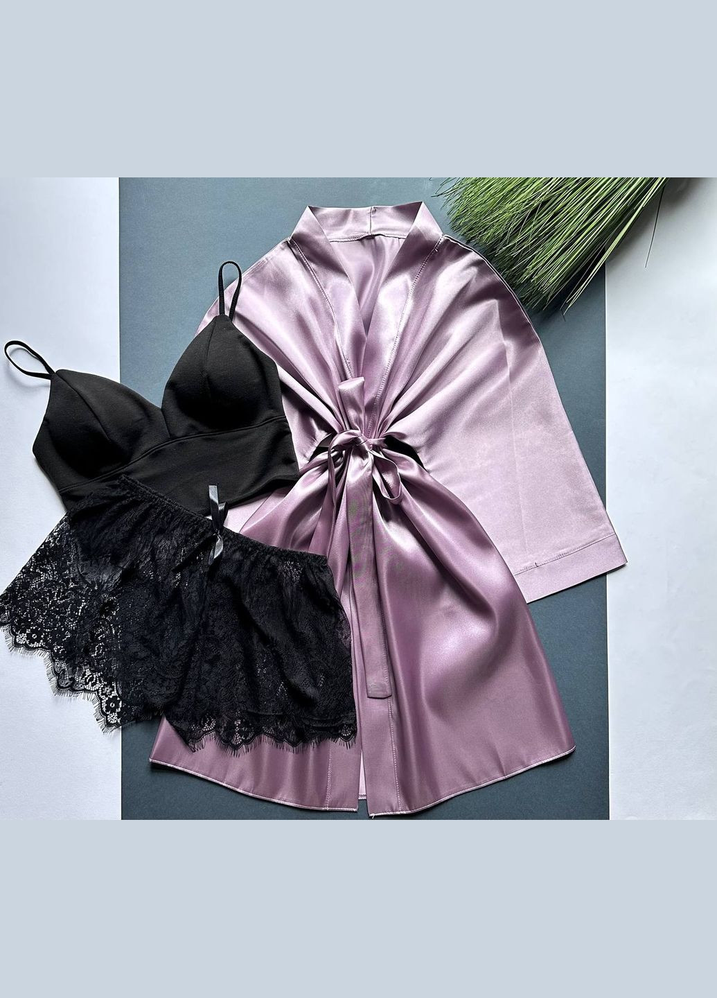 Комплект женский пижамный, халат-топ-шорты Exclusive (314762167)