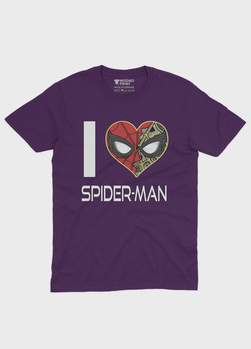 Фиолетовая демисезонная футболка для девочки с принтом супергероя - человек-паук (ts001-1-dby-006-014-091-g) Modno