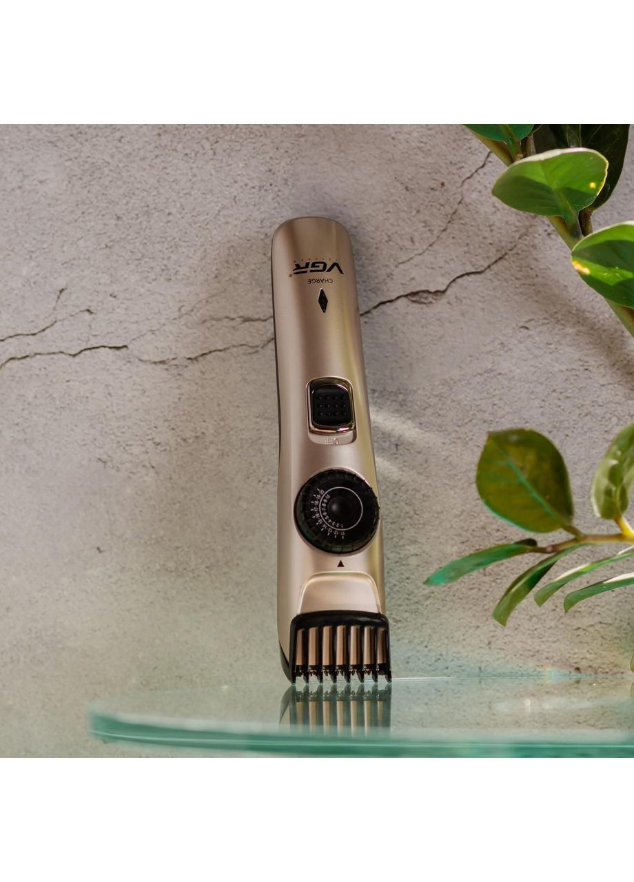 Машинка для стрижки волос и бороды на аккумуляторе с насадками Золотистый V-031 VGR (368767443)