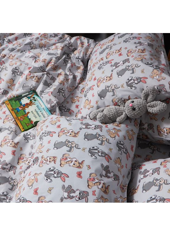 Комплект постільної білизни Бязь Gold Люкс «» Полуторний Євро 160х220 наволочки 2х40х60 (MS-820006075) Moon&Star Bunny Dreams (356112554)